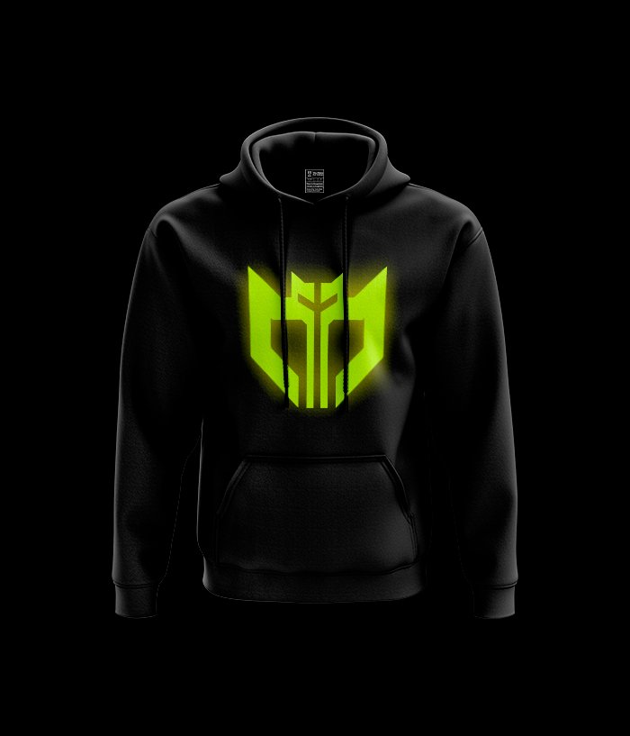 Exclusive Mockups for Branding and Packaging Design Reflective Neon - Men Black Pullover - Image 1