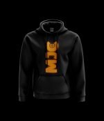 Reflective Orange - Longwise Black Hoodie