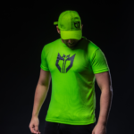 men's green t shirt with MJC logo